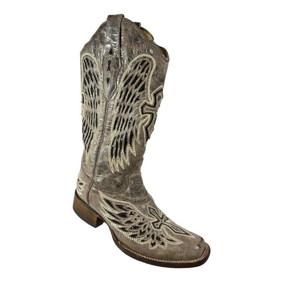 Corral Boots Womens A197 Taupe Wing And 